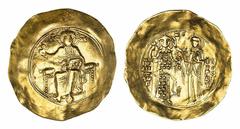 THE TRAJAN" COLLECTION OF BYZANTINE COINS" Byzantine Empire, John II Comnenus (1118-1143), AV Hyperpyron, Constantinople, Christ Pantokrator seated facing, raising his right hand in sign of benedictio