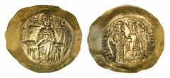 THE TRAJAN" COLLECTION OF BYZANTINE COINS" Byzantine Empire, Andronicus I Comnenus (1183-1185), AV Hyperpyron, nimbate Virgin enthroned facing, holding nimbate head of infant Christ facing, MP-THV acr