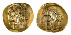 THE TRAJAN" COLLECTION OF BYZANTINE COINS" Empire of Nicaea, John III Ducas (Vatatzes) (1222-1254) AV Hyperpyron, Magnesia, struck c. 1232-1254 Christ Pantokrator enthroned facing, sigla, rev. crowned