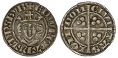 THE ISLADULCIE COLLECTION OF MEDIEVAL SILVER COINS Edward I (1272-1307), 'Long Cross' Penny, May-November 1279, Class 1a/1c Mule, London, + EDW REX AnGL DnS hYB, lombardic Ns, wedge after hYB, crowned