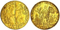 Italy, Venice, Alvise III Mocenigo (1722-32), Osella, anno VII, 1728, struck in gold 'da 4 Zecchini, 13.70g, s * m * v * alovs: moceni * d*, St Mark seated, handing standard to Doge who kneels before 