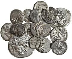 Greek Silver coins (16), Tarentum, Diobols (2), Sidon, fraction, Mesembria, Diobols (3), Cherronesos, Hemidrachm, Apollonia Pontika, Drachm and Diobol, Dyrrachium, Victoriate, Histiaia, Tetrobols (3),