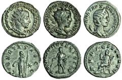 Ancient Coins Trebonianus Gallus (AD 251-253), AR Antoninianus, radiate, draped and cuirassed bust right, rev. libertas avgg, Libertas standing left, holding pileus and sceptre, star on right (RIC 38;
