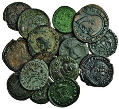 Ancient Coins Miscellaneous Roman coins (15), early 4th cent. bronzes, comprising Folles of Constantine I (307-37), Trier, rev. Sol standing left, another, rev. two soldiers and standards, another, An
