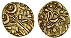 Celtic Coins (x) Celtic, Corieltauvi (mid to late 1st century BC), gold Stater, 5.78g, North East Coast type, devolved head of Apollo right, rev. horse left, rosette below (Mack 55; Rudd ABC 1722; S.2