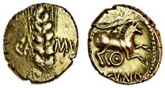 Celtic Coins (x) Celtic, Catuvellauni, Cunobelin (early 1st century BC to c.40 AD), gold Stater, 'wild' type, corn ear dividing ca-mv, rev. horse right, branch above (Mack 212 ; Rudd ABC 2783; S.283; 