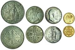 English Gold after 1800 Victoria, Half-Sovereign, 1870, die number 40 (S.3860), edge knocks, black mark to left of o in legend on oberse, dig to chin, very fine, gothic Florin, 1884 (ESC 860; S.3900),