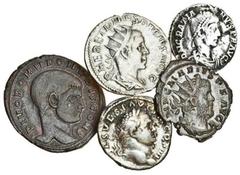 Ancient Coins Miscellaneous Roman, Vespasian, Denarius, rev. priestly implements (RIC 42), Gratian, Siliqua, Aquileia mint, rev. Roma seated facing (RSC 56†d), Herennius Etruscus, Antoninianus, rev. A