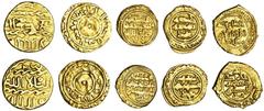 Islamic Coins Fatimid, AV Quarter Dinars (3), al-Mu'izz, Al-Hakim, mint and date not visible, uncertain ruler, Siqilliya (A.698, 710), fine to very fine; Burji Mamluk, Qa'itbay, Ashrafi (A.1027), fine