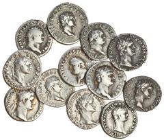 Ancient Coins Titus (AD 79-81), AR Denarii (2), laureate head left, rev. throne, and laureate head right, rev. elephant left (2), Domitian (AD 81-96), AR Denarii (9), as Caesar, laureate head right, r