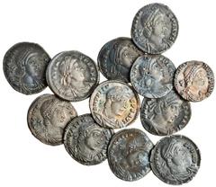 The East Harptree Hoard of 4th Century Silver Coins Valens (AD 364-378), AR Siliqua (12), Rome, 364-367, pearl-diademed, draped and cuirassed bust right, d n valen-s p f avg, rev. vot / v / mv·lt / x 
