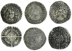 English Hammered Silver Miscellaneous, medieval and Tudor Groats (3), Henry VI, annulet issue, Calais, 2.59g, (N.1424; S.1836), Edward IV, first reign, light coinage, class Vc, London, 2.88g, m.m. ros