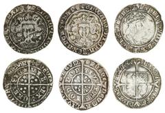 Hammered Coins Late Medieval and Tudor Groats (3), Henry VI, rosette-mascle issue, Calais, 3.20g (S.1860); Edward IV, first reign, London, 2.65g, m.m. rose, (S.2000); Henry VIII, Tower, 2.71g, m.m. ar