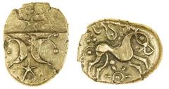 CELTIC COINS: THE PROPERTY OF A GENTLEMAN Iceni, uninscribed coinage (c. 50-15 BC), gold Stater, 5.36g, "Freckenham Crescents" type, crescents back to back, stars above and below, rev. horse galloping