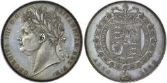 The Waterbird Collection George IV (1820-30), pattern Halfcrown, 1822, by B. Pistrucci and W. Wyon, laureate head left, rev. similar to second currency reverse, crowned shield in Garter, straight line