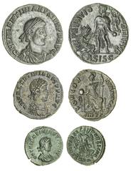 Roman Coins Valentinian II (375-393), AE2, pearl diademed and draped bust right, rev. Emperor standing front, raising a kneeling woman and holding Victory on globe, asisc in exergue, 4.79g (RIC 26b1);