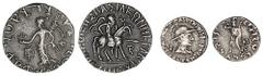 Indo-Greek, Drachms (7), AE Units (7); Indo-Scythian, Tetradrachm (1), Drachms (2), AE Units (3); Indo-Parthian, AE Units (12), the Drachms and Tetradrachm fine or better, AE Units very good to very f