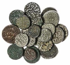 Indian Coins Delhi Sultans, Tughluq Dynasty, Ghiyath al-Din Tughluq (1320-25), billon 4-Gani, 2-Gani, Muhammad bin Tughluq (1325-51), billon 8-Gani, 2-Gani, AE Paika, Token Currency, base Tankas (2), 