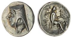 PARTHIAN COINS Parthian Empire, Arsakids, Artabanos I (Arsakes II) (211-185 BC). Drachm, 4.39g, Rhagai-Arsakeia (?), diademed bust of Arsacid king left, wearing bashlik rev. AP-AKOY vertically left, a