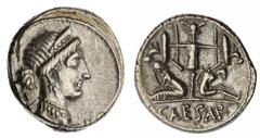 ANCIENT COINS Roman Imperatorial, Julius Caesar (46-45 BC), AR Denarius, Military Mint in Hispania, diademed head of Venus right, rev. Trophy adorned with military weapons, Gallic captives at base, 3.