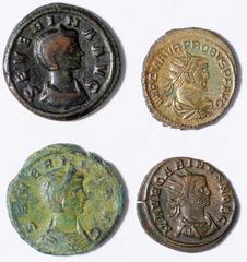 Ancient Coins Probus, antoninianus, Antioch, AD 276-282, IMP C M AVR PROBVS P F AVG, radiate, draped and cuirassed bust r., rev. CLEMENTIA TEMP, Emperor standing r., holding sceptre and receiving Vict