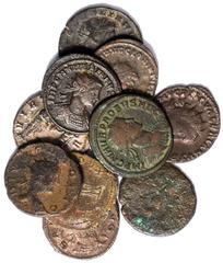 Ancient Coins Late Antoniniani (10), including: Numerian, Antioch, AD 283-284, IMP C NVMERIANVS P F AVG, radiate and cuirassed bust r., rev. VIRTVS AVGG, emperor standing r., holding sceptre and recei