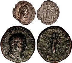 Ancient Coins Balbinus, sestertius, Rome, AD 238, IMP CAES D CAEL BALBINVS AVG, laureate, draped and cuirassed bust r., rev. PROVIDENTIA DEORVM, Providentia standing l., holding baton over globe and c