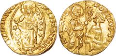 World Coins Turkey, Phocaea, Dorino Gattilusio (1428-1449), gold ducat of the Venetian type, Phocaea mint, for the lordships of Phocaea, Chios and Lesbos [Mytilene], Dorino Gattilusio kneels before St