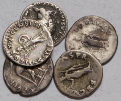 Ancient Coins Roman, Silver Denarii (5), Otho; Vitellius; Vespasian; Titus; Domitian, generally around fine, the Domitian better (5)