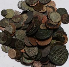 Ancient Coins Roman and other (123), an accumulation of Ancient Aes generally as found, poor to fair (123)