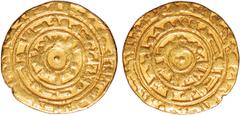 ISLAMIC COINS Fatimid, Abu Tamim al-Mu'izz li-din Allah, gold dinar, AH 361 (971-972), illegible mint, 3 concentric circular legends both sides, wt. 3.94gms (A.697.1), fine