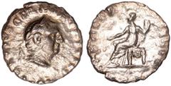 ANCIENT COINS Vitellius, denarius, Rome, AD 69, A VITELLIVS GERM IMP AVG TR P, laureate head r., rev. CONCORDIA P R, Concordia seated l., holding patera and cornucopiae, wt. 1.69gms. (RIC I 90; BMCRE 