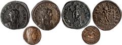 ANCIENT COINS Carus, BI aurelianus, Ticinum, AD 282, radiate, draped and cuirassed bust of Carus r., seen from behind; Maximianus first reign, BI aurelianus, Ticinum AD 290, radiate, draped and cuiras