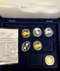 BRITISH OUTPOSTS: QUEEN MOTHER HM Queen Elizabeth the Queen Mother Coin Collection, comprised of 6 coins: Ascension Islands silver proof fifty pence; Gibraltar silver gilt crown (2); Zambia, silver pr