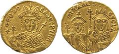 Ancient. Coins Byzantine Coins. Michael III and Theodora (AD 842-67), solidus, bust of Theodora facing, wearing crown and loros, and holding patriarchal globus cruciger, and cruciform sceptre, rev. +M