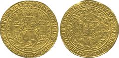 † British Coins and Medals. Henry VIII , second coinage (1526-1544), sovereign, obverse mm. lis over sunburst, reverse mm. arrow or crossbow bolt, crowned figure of king enthroned facing, holding orb 