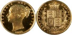 Victoria, specimen sovereign, 1879, Sydney mint, young head l., rev. crowned shield of arms within wreath, S below (S.3855; Fr.11; KM.6), in plastic holder, graded by PCGS as Specimen 65+, an extraor