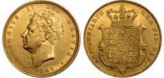 G George IV, sovereign, 1828, bare head l., rev. crowned shield of arms (S.3801; M.13), almost extremely fine, some ancient abrasions in the fields, sharply struck for the type, extremely rare The yea