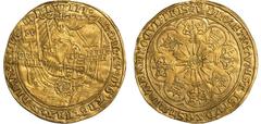 Mary, ryal of 15 shillings, MDLIII (1553), mm. pomegranate, crowned queen stg. facing in ship, holding sword, other hand upon top of royal shield, Tudor rose below, M on fluttering flag at stern, annu