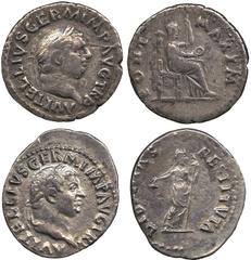 Ancient Coins, Roman Imperial. Vitellius (AD 69), denarii (2), A VITELLIVS GERM IMP AVG TR P, laur. head r., rev. LIBERTAS RESTITVTA, Libertas stg. facing, head to r., holding pileus and long sceptre 