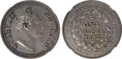 Indian Coins India, East India Company, William IV, silver early proof restrike rupee, 1834, WILLIAM IIII, KING, bare head r., rev. EAST INDIA COMPANY, value and date within wreath (SW.1.27; Pr.174), 