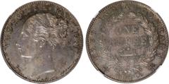 Indian Coins India, East India Company, Victoria, silver early restrike proof rupee, 1840C, VICTORIA QUEEN, young head l., rev. EAST INDIA COMPANY, value within wreath with 34 berries, date below (SW.