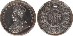 Indian Coins India, George V, silver restrike proof half rupee, 1916B, GEORGE V KING EMPEROR, crowned bust l., rev. value, country, and date, all within border of scrolling foliage (SW.8.81), certifie
