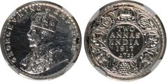 Indian Coins India, George V, silver restrike proof two annas, 1917B, GEORGE V KING EMPEROR, crowned bust l., rev. value, country, and date, all within border of scrolling foliage (SW. unlisted), cert
