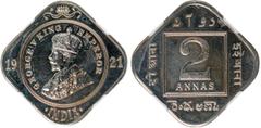 Indian Coins India, George V, copper-nickel restrike proof two annas, 1921, proof only date, GEORGE V KING EMPEROR, crowned bust l., decorative border containing date and country, rev. value within de