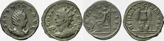 Ancient Coins Salonina, wife of Gallienus (AD 253-268), silver antoninianus, Lugdunum, c. AD 257, SALONINA AVG, dr. bust r. on crescent. rev. VENVS FELIX, Venus seated holding sceptre with child at fe