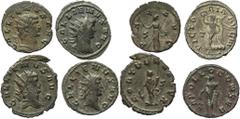 ANCIENT COINS Gallienus (AD 253-268), bronze and billon antoniniani (4): AD 260-268, GALLIENVS AVG, rad. head r. rev. FORTVNA REDVX, Fortuna standing l., holding rudder and cornucopiae, ς in r. field 