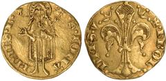 WORLD COINS France, The Dauphiné – Charles de France (the future Charles V), gold florin d'or, St. John the Baptist stands, rev. florentine lis, +KROL – DPH.V (PdA 4894; Boudeau 1061), very fine and p