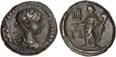 ANCIENT COINS Severus Alexander (AD 222-235), billion tetradrachm, Egypt, Alexandria, c. AD 222-223, laur., dr. and cuir. bust r., rev. Tyche standing l., holding rudder and cornucopiae, LB in l. fiel