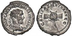 Pupienus, A.D. 238. AR Double Denarius. Rome. Radiate, draped and cuirassed bust of Pupienus right. Rv. Clasped hands. 3.30 grams. RIC 10b. BMC 87. RSC 3. Minor porosity and die break on reverse. Good